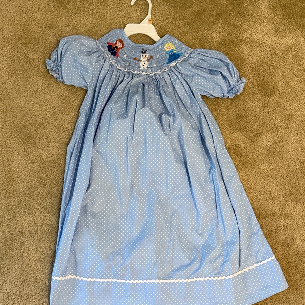 Blue Polka Dot Kids Formal Dress